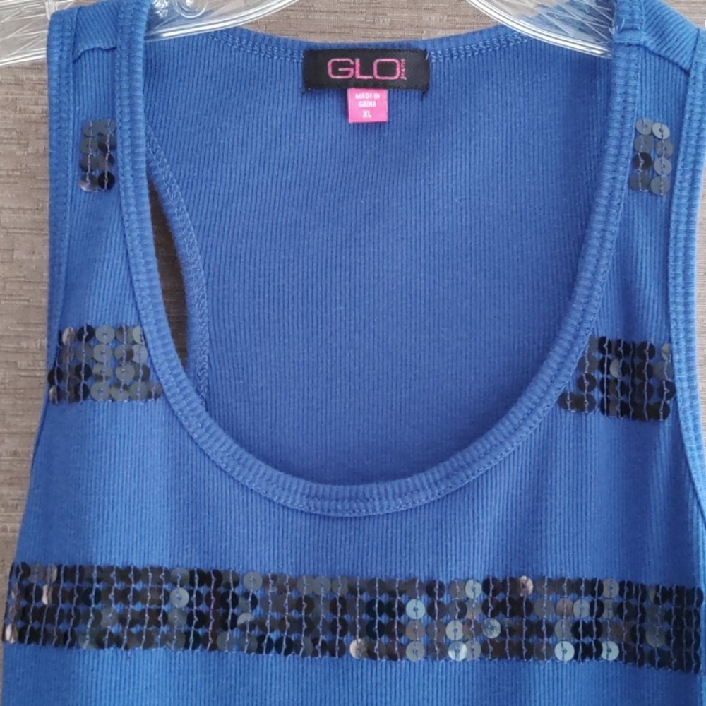 Royal blue tank with sequins